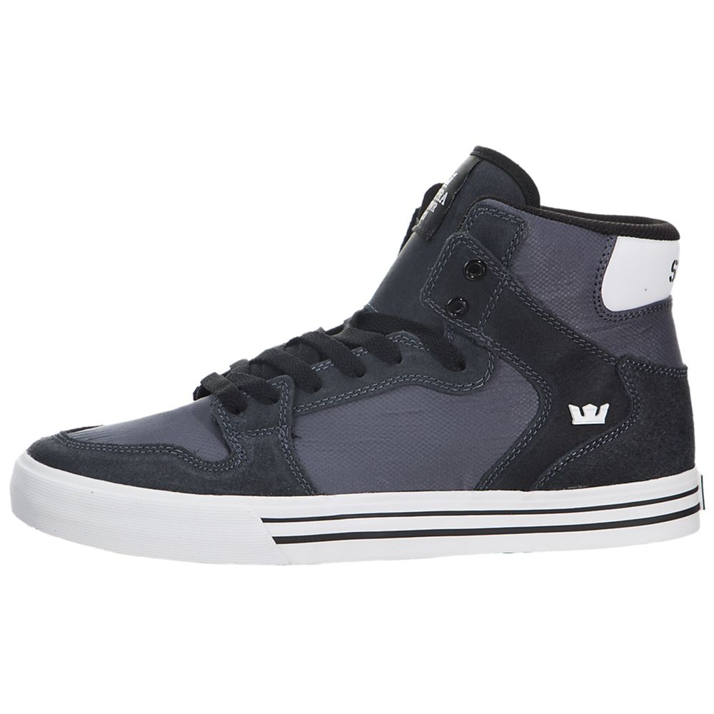 Baskets Montantes Supra Vaider Grise Noir Charcoal/White-White Homme | ZDB-36505239